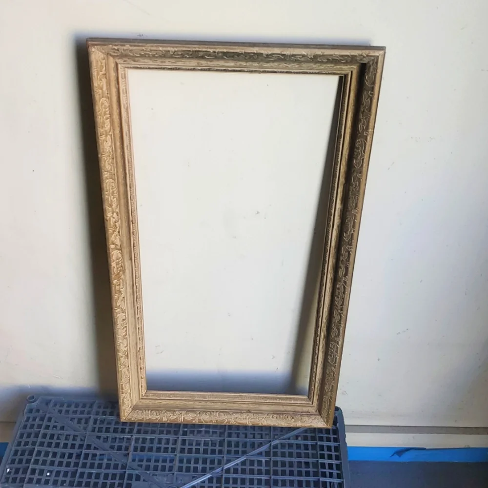 VTG Solid Wood Ornate Gold Gilt Picture Frame Only 2 15x27